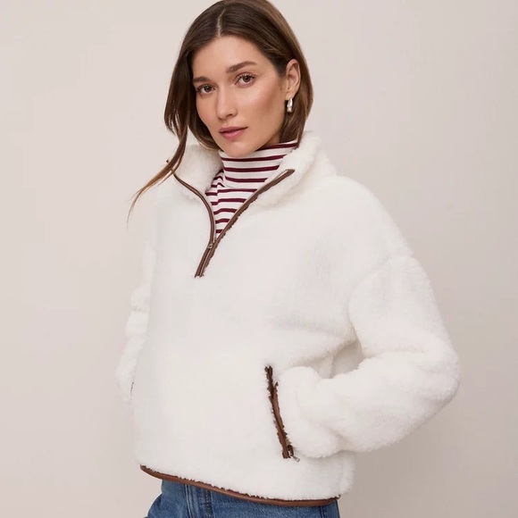 Ann Taylor Sweaters - Weekend Collection Half-zip Sherpa Pullover